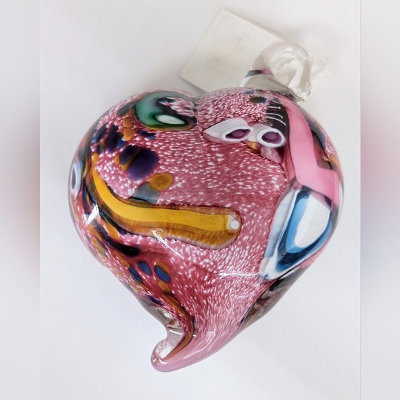 SOLD - Art Ciccotti Large Hand Blown Art Glass Heart - Picture 4 of 8